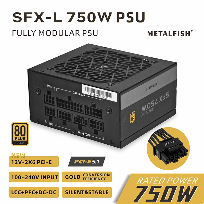 Sfx Power Supply 750W Gold - SFX 750W 80PLUS Gold PSU Black