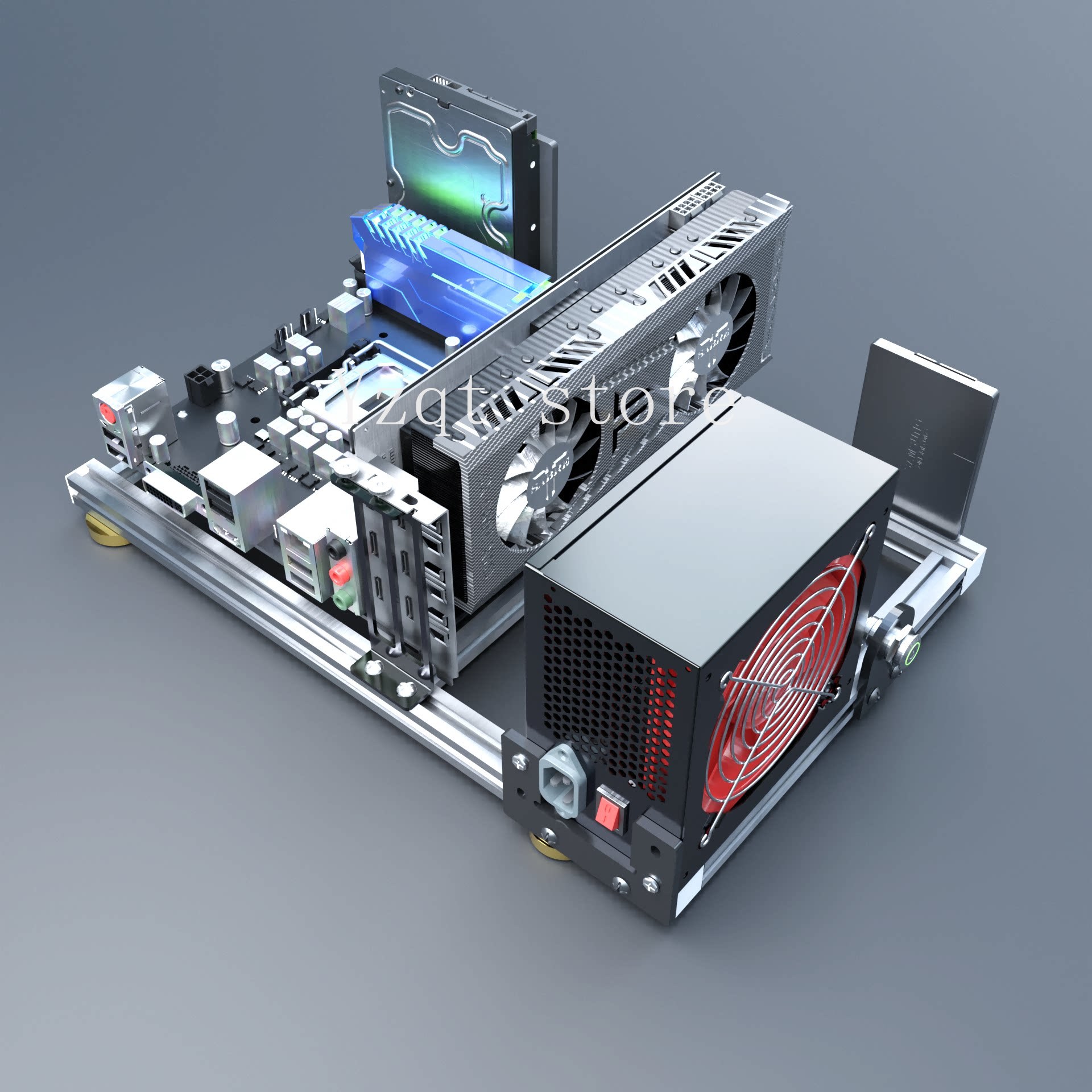 Aluminum alloy, open computer  - Mini Itx Case Water Cooling Support recension och pris