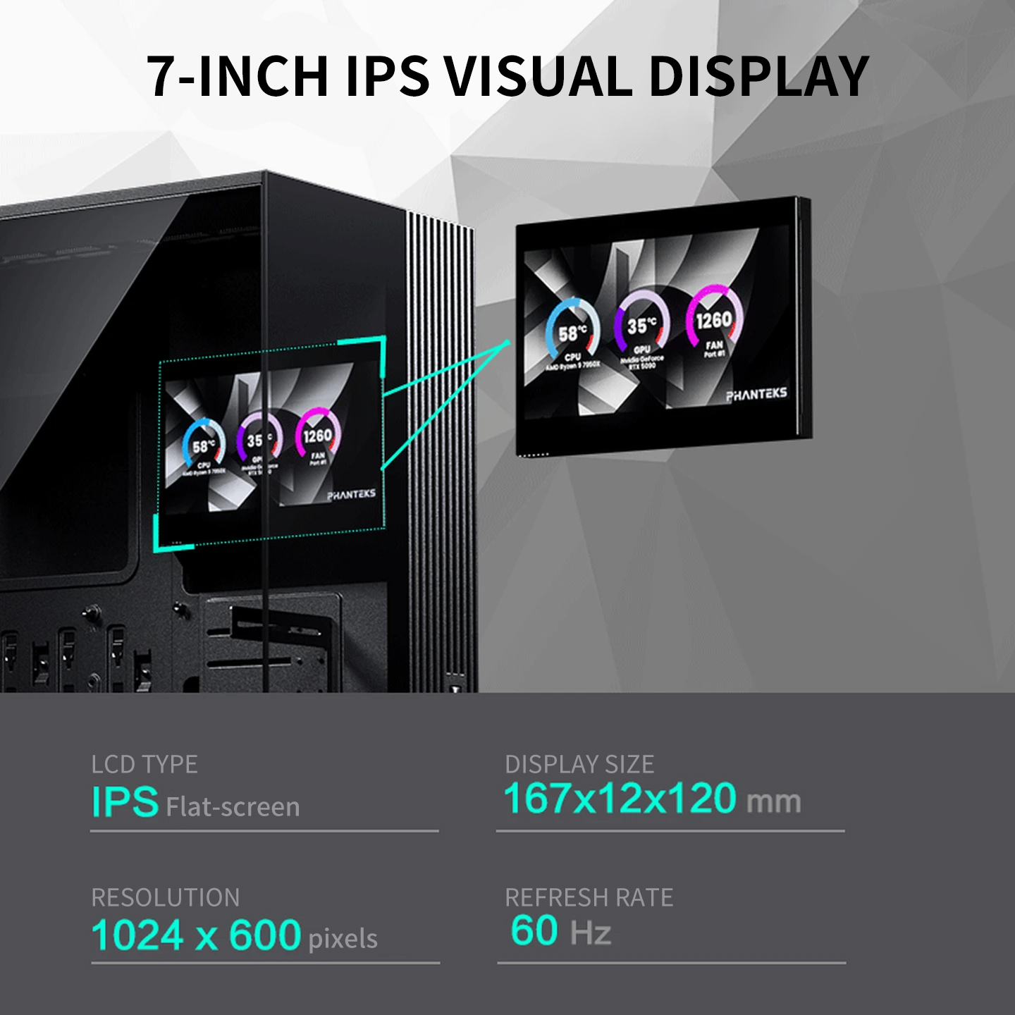 Phanteks XT V5-LCD ATX Compute - Mini Itx Case Water Cooling Support recension och pris